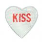 Preview: Applikation - Wendepailletten - Herz - Kiss - rot/silber